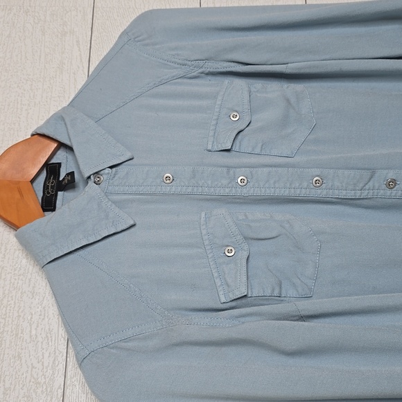JESSICA SIMPSON | BLUE BUTTON DOWN SHIRT - Picture 5 of 6